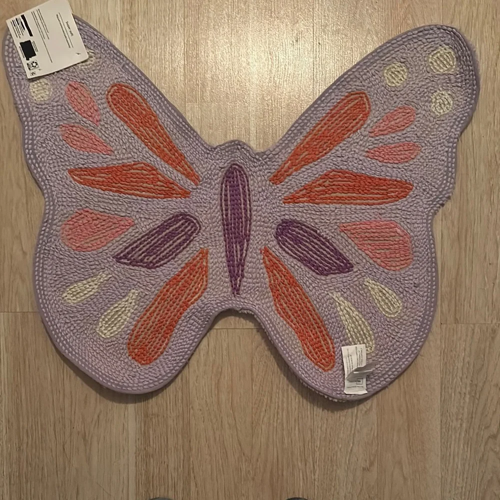 Mainstays Butterfly Shaped Purple and Red Rug